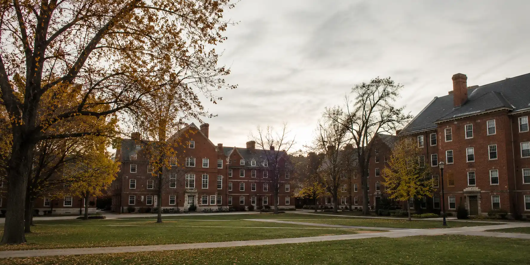 A university campus quadrangle in the United States