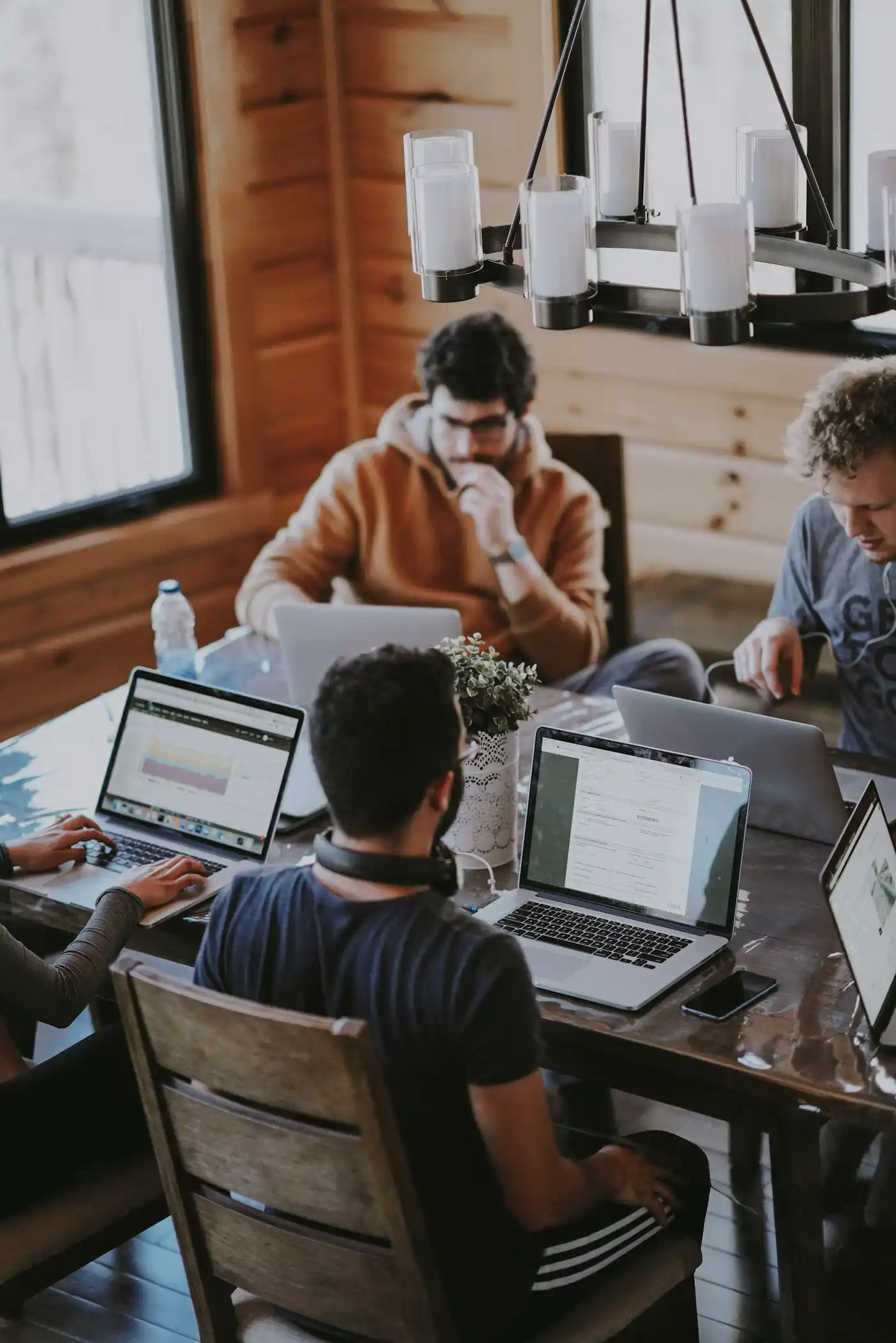 Professionals collaborating around a table